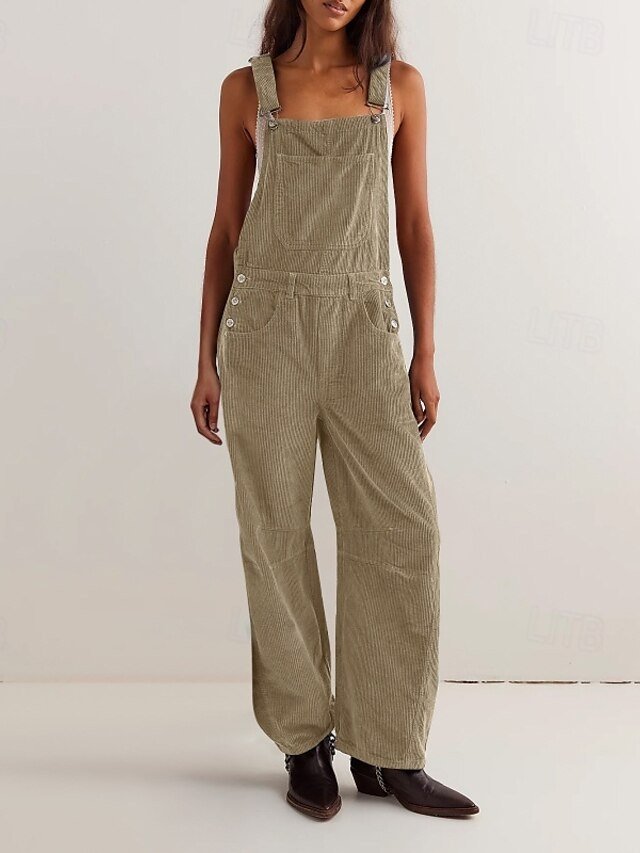 Streetwear Regular Fit Solid U Neck Sleeveless Jumpsuit - Image 1