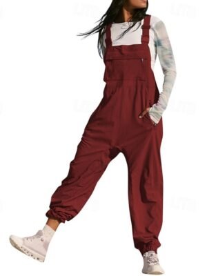 Streetwear Regular Fit Solid U Neck Sleeveless Dungarees Jumpsuit - Image 15