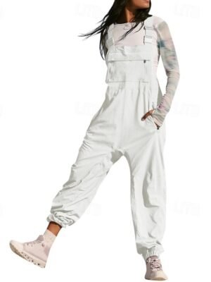 Streetwear Regular Fit Solid U Neck Sleeveless Dungarees Jumpsuit - Image 17