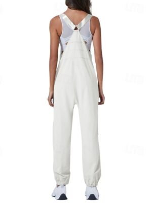 Streetwear Regular Fit Solid U Neck Sleeveless Dungarees Jumpsuit - Image 18