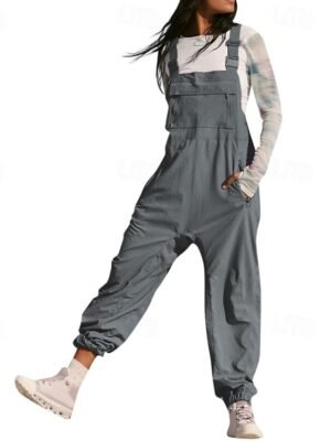 Streetwear Regular Fit Solid U Neck Sleeveless Dungarees Jumpsuit - Image 19