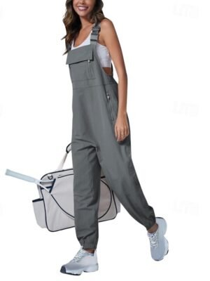 Streetwear Regular Fit Solid U Neck Sleeveless Dungarees Jumpsuit - Image 20