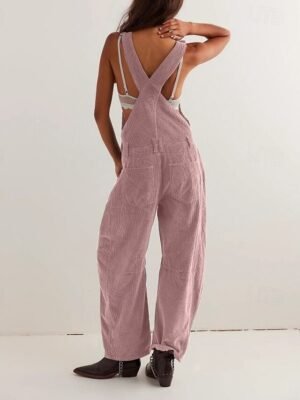 Streetwear Regular Fit Solid U Neck Sleeveless Jumpsuit - Image 6