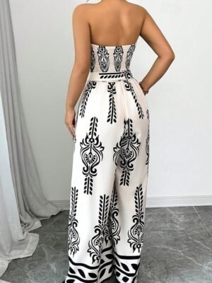 Streetwear Regular Floral Strapless Sleeveless Jumpsuit - Image 6