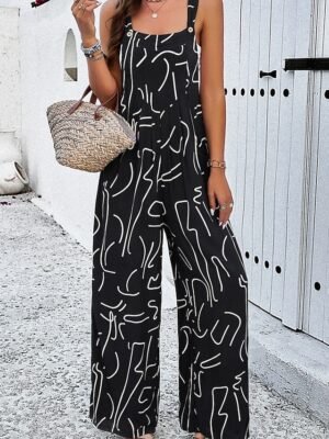 Streetwear Regular Floral U Neck Sleeveless Jumpsuit - Image 11