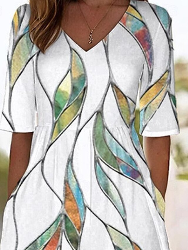 Streetwear Regular Print V Neck Short Sleeve Wide Leg Jumpsuit - Image 2