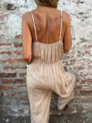 Streetwear Regular Solid Crew Neck Sleeveless Jumpsuit - Image 2