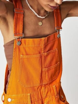 Streetwear Regular Solid Sleeveless Square Neck Jumpsuit - Image 1