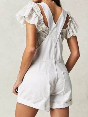Streetwear Regular Solid Sleeveless Square Neck Jumpsuit - Image 11