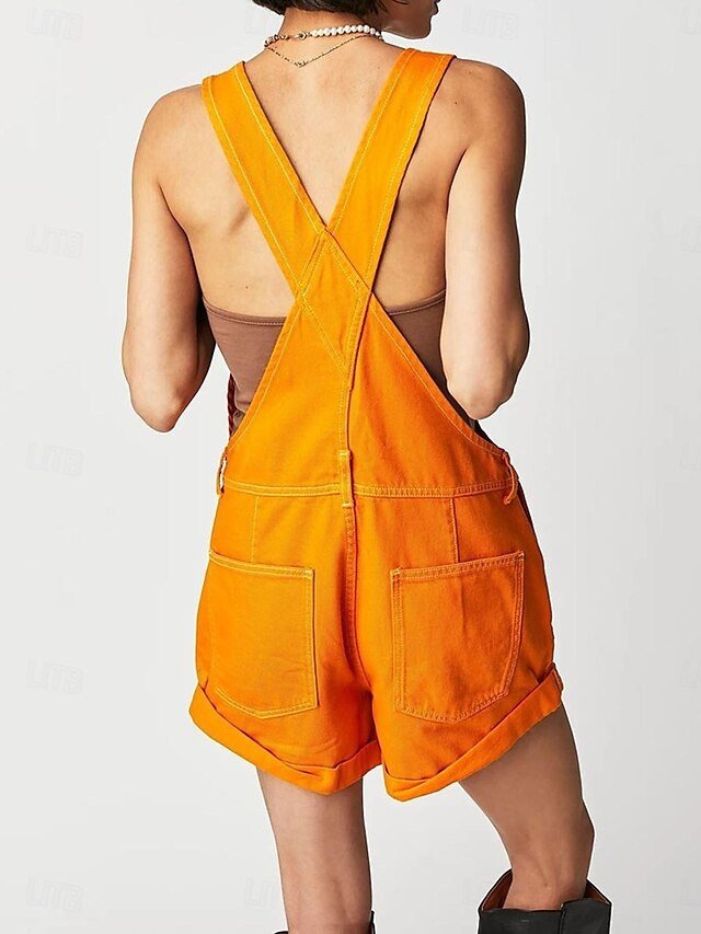 Streetwear Regular Solid Sleeveless Square Neck Jumpsuit - Image 2