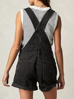 Streetwear Regular Solid Sleeveless Square Neck Jumpsuit - Image 3