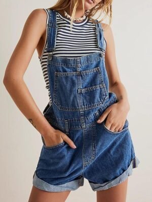 Streetwear Regular Solid Sleeveless Square Neck Jumpsuit - Image 9