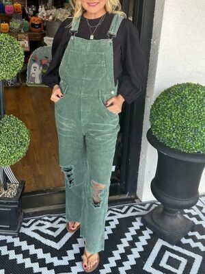 Streetwear Regular Solid U Neck Sleeveless Jumpsuit - Image 1