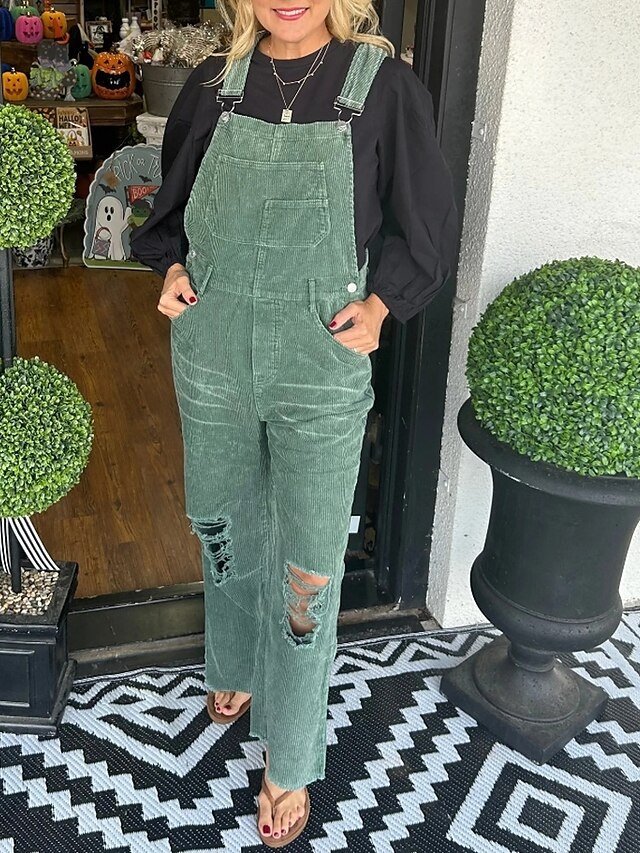 Streetwear Regular Solid U Neck Sleeveless Jumpsuit - Image 1