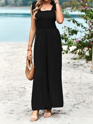 Streetwear Regular Solid U Neck Sleeveless Jumpsuit - Image 18