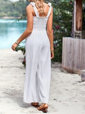 Streetwear Regular Solid U Neck Sleeveless Jumpsuit - Image 4