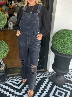 Streetwear Regular Solid U Neck Sleeveless Jumpsuit - Image 6