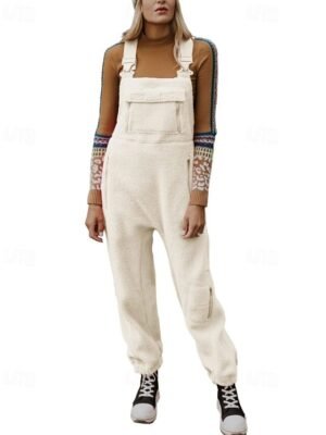 Streetwear Regular Solid U Neck Sleeveless Jumpsuit - Image 7