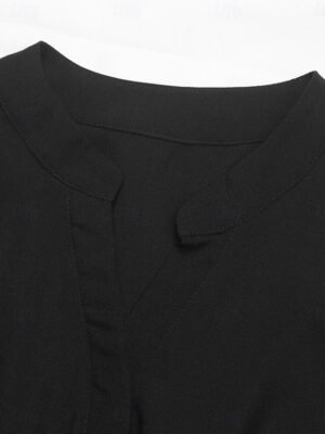 Streetwear Regular Solid V Neck Short Sleeve High Waist Jumpsuit - Image 7