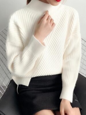 Stylish Casual Regular Fit Solid Stand Collar Long Sleeve Pullover - Image 1