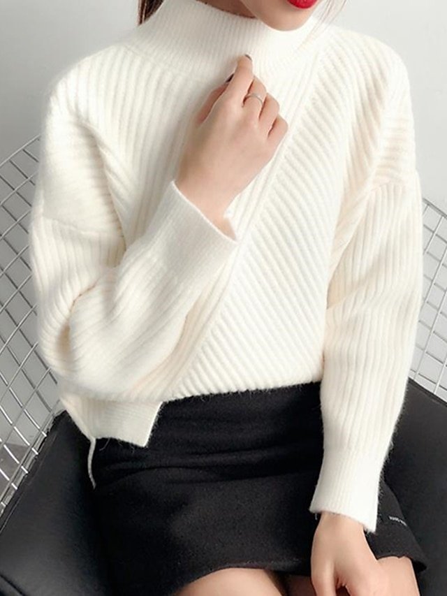 Stylish Casual Regular Fit Solid Stand Collar Long Sleeve Pullover - Image 1