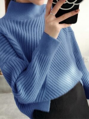 Stylish Casual Regular Fit Solid Stand Collar Long Sleeve Pullover - Image 7