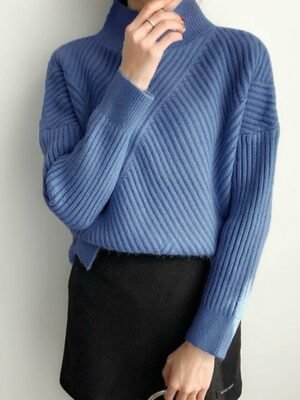 Stylish Casual Regular Fit Solid Stand Collar Long Sleeve Pullover - Image 8