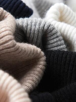 Stylish Casual Regular Solid Turtleneck Oversized Long Sleeve Knit Pullover - Image 2