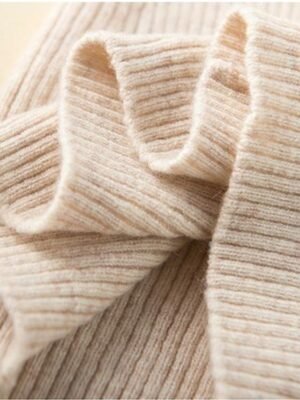 Stylish Casual Regular Solid Turtleneck Oversized Long Sleeve Knit Pullover - Image 3