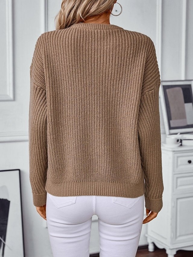 Stylish Modern Long Sleeve Black Sweater - Image 2