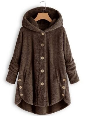 Stylish Oversize Leopard Long Sleeve Teddy Coat - Image 1