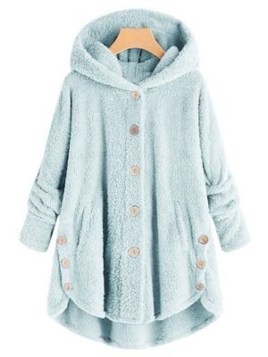 Stylish Oversize Leopard Long Sleeve Teddy Coat - Image 11