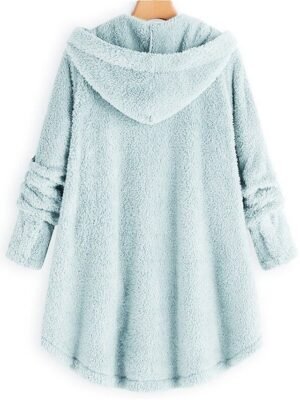 Stylish Oversize Leopard Long Sleeve Teddy Coat - Image 12