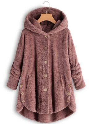 Stylish Oversize Leopard Long Sleeve Teddy Coat - Image 3