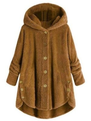 Stylish Oversize Leopard Long Sleeve Teddy Coat - Image 6