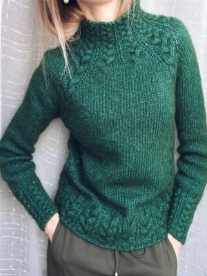 Stylish Oversized Solid Turtleneck Long Sleeve Jumper - Image 1