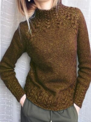 Stylish Oversized Solid Turtleneck Long Sleeve Jumper - Image 6