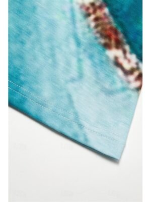 Stylish Regular Fit Ombre Marble V Neck Sleeveless Mini Dress - Image 6