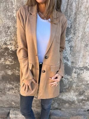 Stylish Regular Fit Plain Long Sleeve Jacket - Image 3