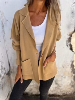 Stylish Regular Fit Plain Long Sleeve Regular Coat - Image 1
