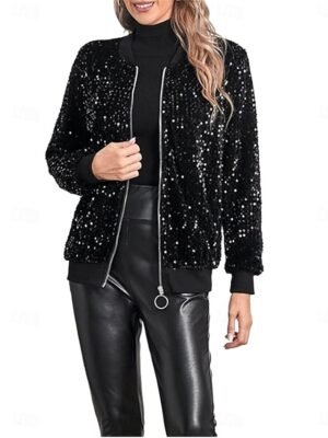 Stylish Regular Fit Plain Long Sleeve Short Bomber Jacket - Image 5