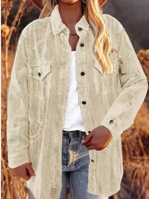 Stylish Regular Fit Plain Long Sleeve Thermal Jacket - Image 1