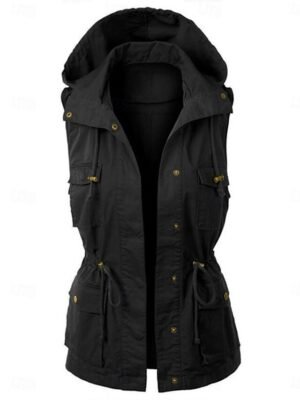 Stylish Regular Fit Plain V Neck Sleeveless Vest - Image 4