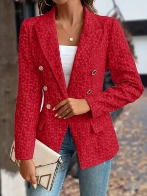 Stylish Regular Fit Solid Colour Long Sleeve Winter Blazer - Image 1