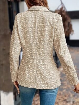 Stylish Regular Fit Solid Colour Long Sleeve Winter Blazer - Image 10