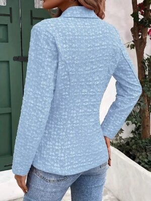 Stylish Regular Fit Solid Colour Long Sleeve Winter Blazer - Image 4