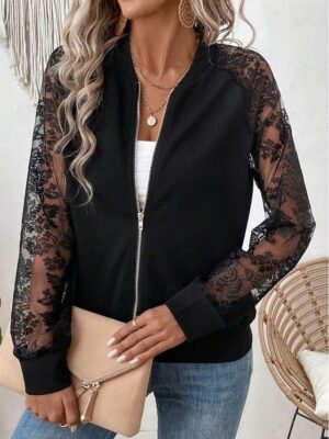 Stylish Regular Fit Solid Full Zip Long Sleeve Jacket - Image 1