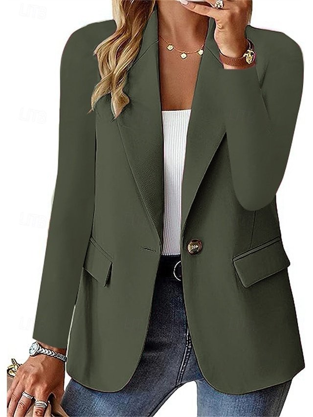 Stylish Regular Fit Solid Lapel Long Sleeve Winter Blazer - Image 2