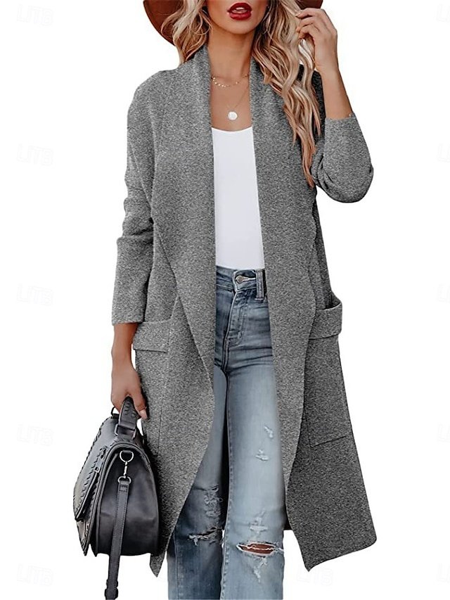 Stylish Regular Fit Solid Long Sleeve Winter Coat - Image 1