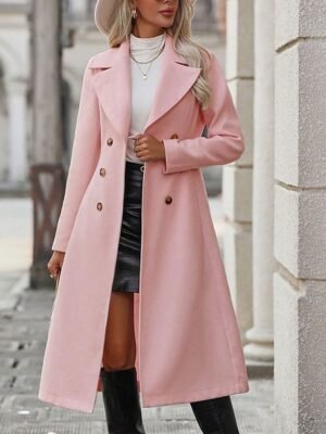 Stylish Regular Fit Solid Long Sleeve Winter Coat - Image 6
